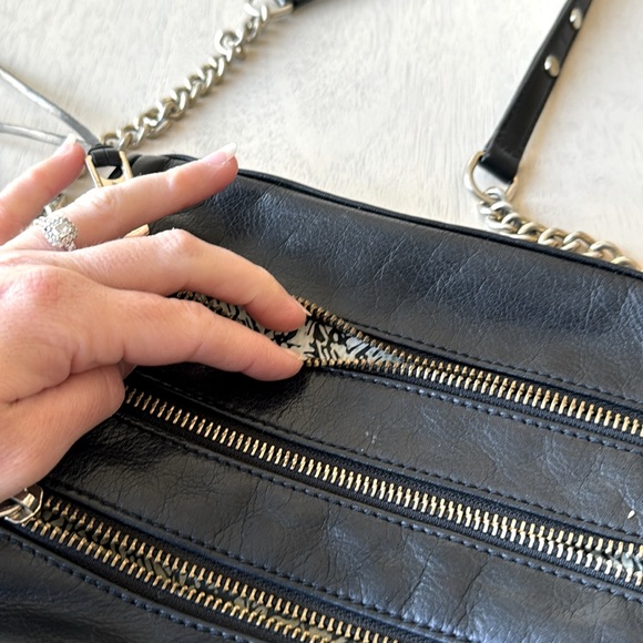 Rebecca Minkoff women’s black and gold zipper chain crossbody purse - Picture 8 of 8